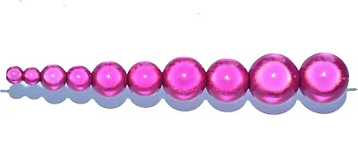 Pangaeawalker AAA Quality Round Miracle Beads Of 4 5 6 8 10 12 Mm Hot Pink • £1.99