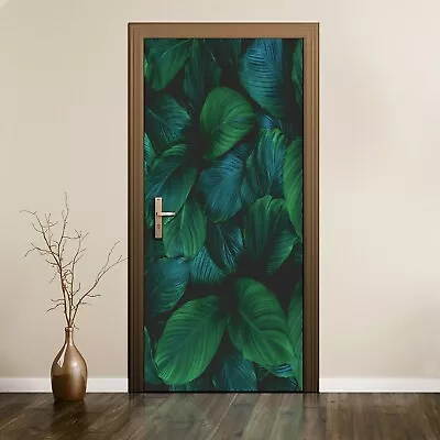 £48.95 • Buy Removable Door Sticker Mural Decal Painting Floral Leaves Plant Picture