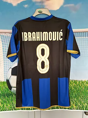Inter Milan 2008 2009  Home Football Shirt Jersey IBRAHIMOVIC SWEDEN SIZE LARGE • £30