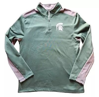 Michigan State Spartans Fanatics 1/4 Zip Green Jacket Pullover Mens Large  • $19.95
