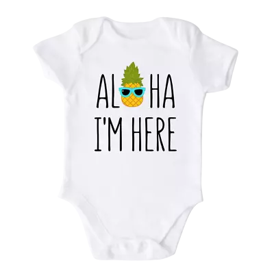 Aloha I'm Here Baby Onesie® Cute Baby Clothes For Baby Outfit For Baby Shower • $15.99