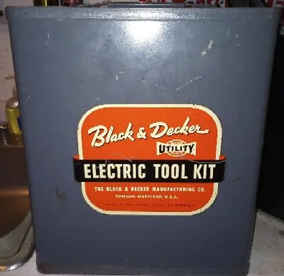 Vintage Black & Decker ELECTRIC TOOL KIT ELECTRIC UTILITY TOOLS EMPTY Case ONLY  • $15