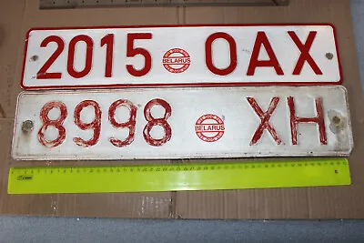 2 Pcs 2015 + 8998 Belarus Europe Car LICENSE PLATE Reflective / Ex-USSR Poland / • $69