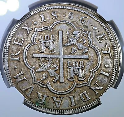 $4895 • Buy NGC AU 1586 Spanish Segovia Silver 8 Reales Genuine 1500's Philip II Dollar Coin