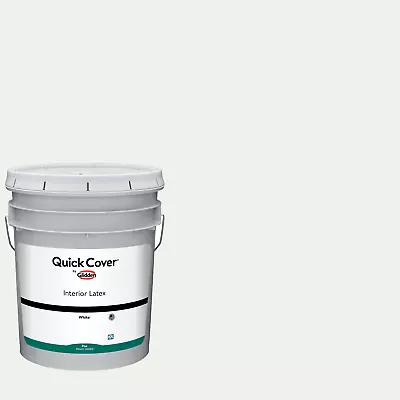 Glidden Quick Cover Interior Latex Paint Flat White 5 Gallon Low Flat Sheen • $61.99