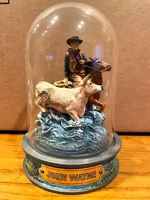 Franklin Mint John Wayne Rustling Cattle Hand Painted Glass Dome Limited Edition • $30