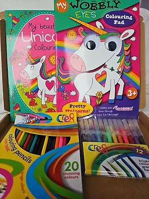 2x Kids Unicorn Children Colouring And Activity Books With Pencils And Pens  • £2.99