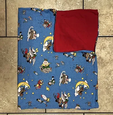 Vintage Handmade Nursery Rhymes Baby Blanket 42”x32” • $15.50