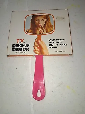Vintage TV Make Up Hand Mirror Barbie Pink Original Package Movie Prop 7  X 5.5  • $12