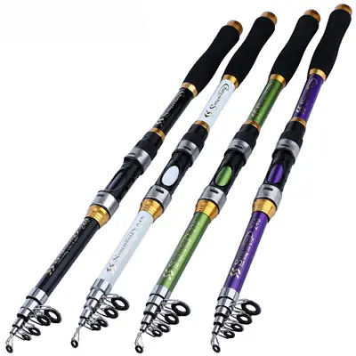 4 Colors Telescopic Fishing Rod  Glass Fiber EVA Handle Carp Spinning Rod  Pole • $50.38