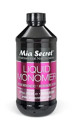 8OZ Mia Secret Liquid Monomer Professional Nail Liquid For Acrylic Powder • $24.99