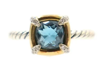 David Yurman Petite Chatelaine Petite Hampton Blue Topaz & Pave Diamonds Size 7 • $424.95