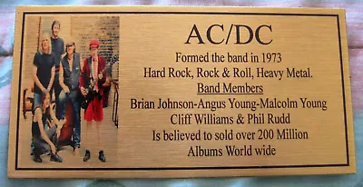 AC/DC Malcolm YOUNG  Photo  Gold  Plaque ************Free Postage********** • $7