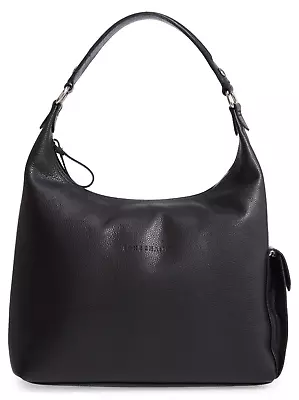 Longchamp Le Foulonné LE FOULONNE Leather Hobo Shoulder Bag Handbag Purse Black • $149.99