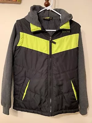 Pacific Trail Boy's JACKET L14/16 Green/ Black Hoodie Full Zip Pocket Polyester • $10.99