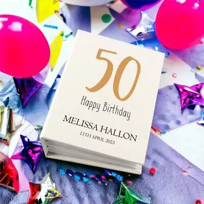 £13.99 • Buy Personalised 50th Birthday Photo Album With Sleeves 100 X 6x4 Capacity SPA-33