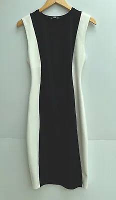 $23 • Buy ZARA Dress Size 10 Black & White Colour Block Pencil MIDI Dress - Size M