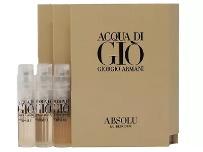 GIORGIO ARMANI ACQUA DI GIO ABSOLU EDP 1.2ml .04oz X 3 COLOGNE SPRAY SAMPLES • $12