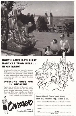 1955 Ontario Canada: First Martyrs Trod Vintage Print Ad • $6.75