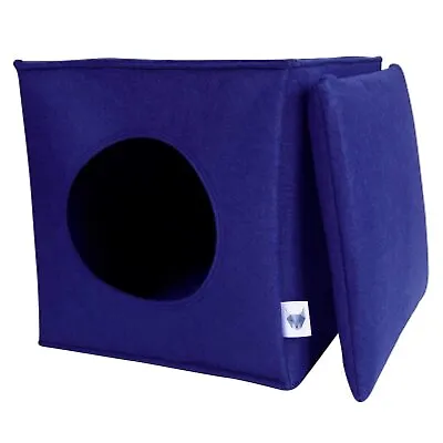 $25.99 • Buy VIIRKUJA Felt Cat Cave In Blue Including Cushion, Suitable For E.g. IKEA Expedit