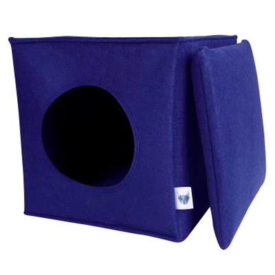 $25.99 • Buy VIIRKUJA Felt Cat Cave In Blue Including Cushion, Suitable For E.g. IKEA Expedit