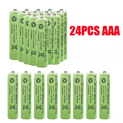 AAA Rechargeable Batteries Battery 1800mAh Power Charger 4-24Pcs USA • $22.99