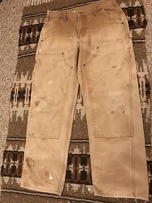 $38.99 • Buy Vtg Carhartt Brown B136 BRN Double Knee Carpenter Pants 32x30 Distressed Faded