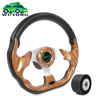 12.5  Marine Boat Steering Wheel With 3/4  Axle Hub Adapter Keyway 3 Spokes • $66.99