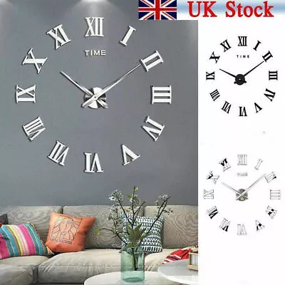 90cm Round Extra Large Roman Numerals Indoor Home Wall Clock Big Giant Open Face • £5.50
