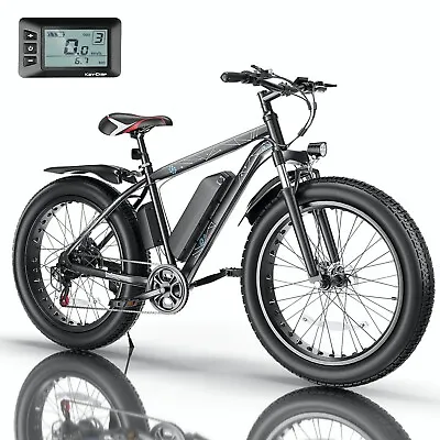 500W 48V 13AH Electric Bike 26  Fat Tire Mountain Bicycle Heavy Duty E Bike MTB~ • $768.99