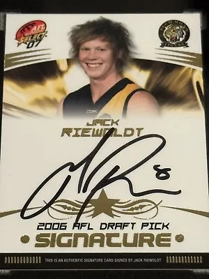 2007 Select Draft Pick Signature (DPS) Jack Riewoldt Richmond Tigers 241/450 • $247.50