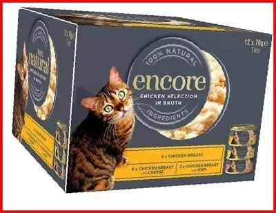 £14.44 • Buy Encore 100% Natural Wet Cat Food, Multipack Chicken Selection In Broth (Pack Of