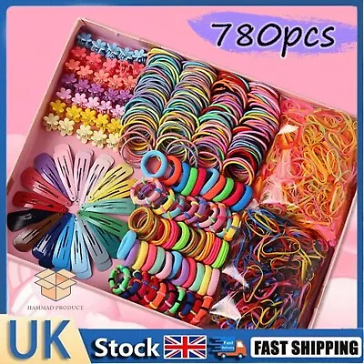 780pcs Kids Small Elastic Hair Bands Ties Baby Girl Children Colorful School UK • £7.96
