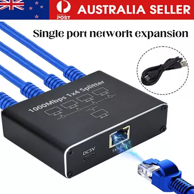 RJ45 Splitter 1 To 2 Ethernet Adapter Gigabit 1000M 1X2 Network Cable Extender • $26.19