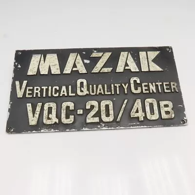 Mazak 19-3/4  X 10  Cast Aluminum Machine Vertical Quality Center VQC-20/40B • $38.99