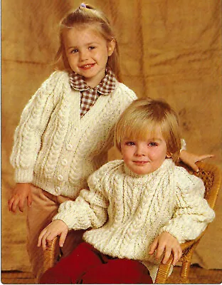 Baby Girls Boys Cable Sweater Jumper  Cardigan KNITTING PATTERN Aran 20 - 30  • £2.15