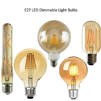 Vintage Filament LED Edison Bulb Dimmable E27 Decorative Industrial Light A+ • £13.89