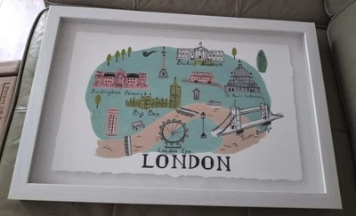 Art Print Line Drawing Of London Box Framed  • £12