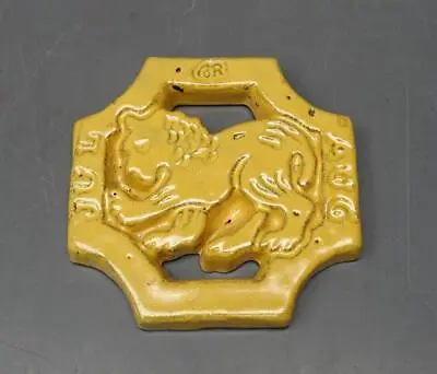 Mercer Moravian Tile Zodiac Yellow Leo Lion Handmade Arts & Crafts Pottery Bucks • $39.99