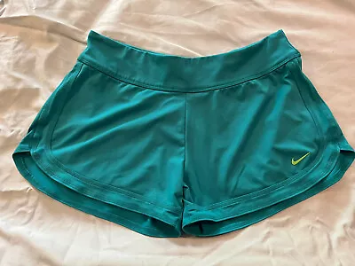 Nike Shorts Womens Med Stretch VolleyballYoga Super Short Teal Green • $12