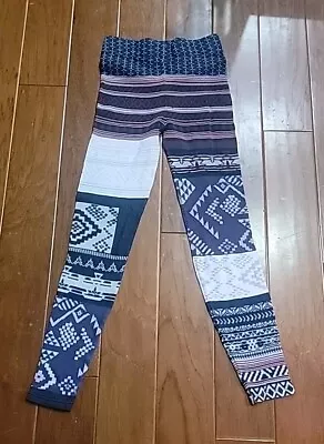 Free People Patchwork Sweater Leggings Fair Isle Stripe Blue Size S • £24.11