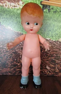 Knickerbocker Plastic Vintage Celluloid 6  Boy Doll Rattle • $16.20