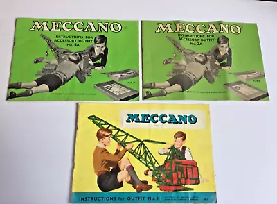 £16 • Buy 1950’s/60’s Meccano Instruction Manuals For Sets 2A, 3 And 4A