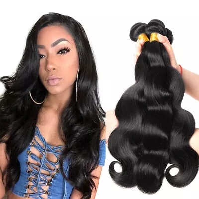 Peruvian Body Wave Hair Extensions 3 Bundles/300G Natural Color Human Hair Weft • $66.12