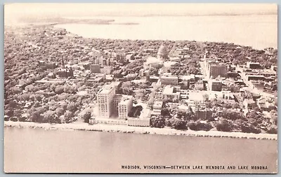 Madison Wisconsin 1940-50s Postcard Lake Mendota And Lake Monona • $5.23