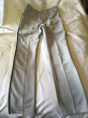 Mizuno Size Yxxl 30-32 Gray Baseball Pants Black Stripe • $12.99