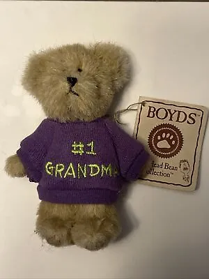 RARE #1 GRANDMA Boyds Bear Mini Message Thinkin Of Ya - The Head Bean Collection • $30