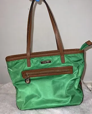Michael Kors Kempton Tote Green Nylon Zip Small Bag  • $32