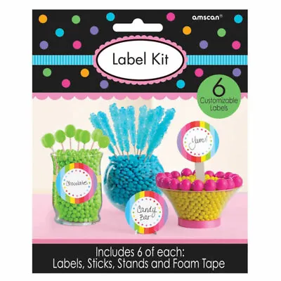 Amscan - Candy Buffet Customisable Label Kit Multi-Color • £2.79