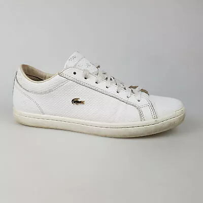 Women's LACOSTE 'Straightset 316' Sz 8 US Shoes White Leather | 3+ Extra 10% Off • $41.99